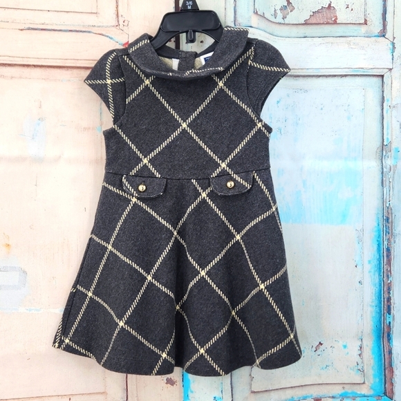 Janie and Jack Plaid Gray Dress - Picture 1 of 5